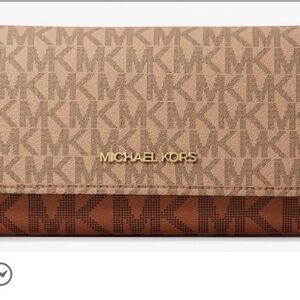Michael Kors Jet Set Collection Lg Signature Logo Tri-Fold Wallet